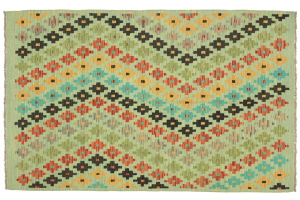 Afghan Maimana Kelim Bunt 207x150 Handgewebt Teppich 150x210 Bunt Geometrisch Orient