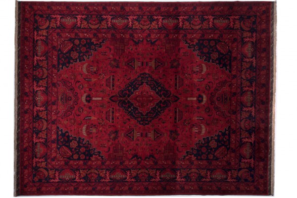 Afghan Belgique Khal Mohammadi 339x261 Handgeknüpft Teppich 260x340 Rot Geometrisch