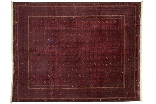Afghan Orientteppich 375x301 Handgeknüpft Teppich 300x380 Rot Orientalisch Kurzflor