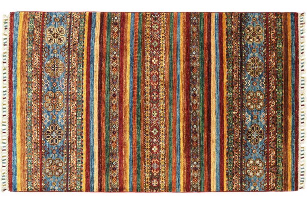 Afghan Khorjin Shaal 182x126 Handgeknüpft Orientteppich 130x180 Rot Floral Wolle