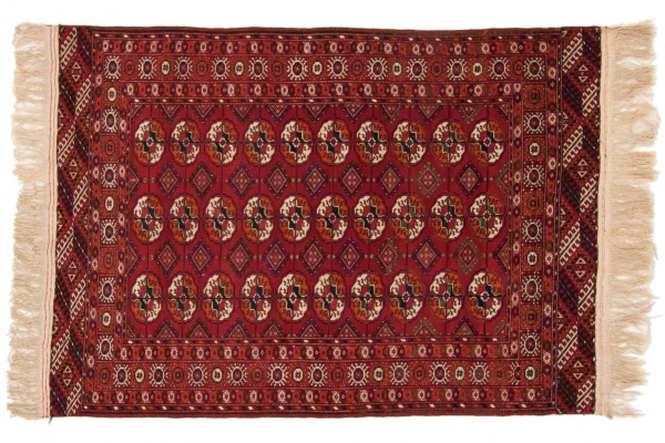 Kaukasus Buchara 187x129 Handgeknüpft Teppich 130x190 Rot Geometrisch Muster Kurzflor