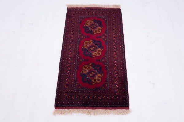 Afghan Belgique Khal Mohammadi 100x50 Handgeknüpft Teppich 50x100 Braun Geometrisch