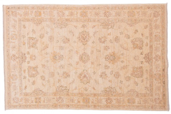 Afghan Chobi Ziegler 183x120 Handgeknüpft Teppich 120x180 Beige Orientalisch Kurzflor