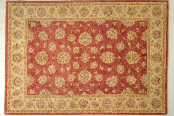 Afghan Chobi Ziegler 249x176 Handgeknüpft Teppich 180x250 Rot Orientalisch Kurzflor