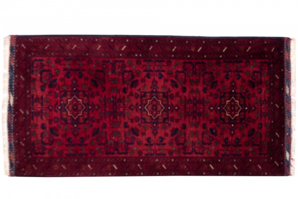 Afghan Belgique Khal Mohammadi 100x50 Handgeknüpft Teppich 50x100 Braun Geometrisch