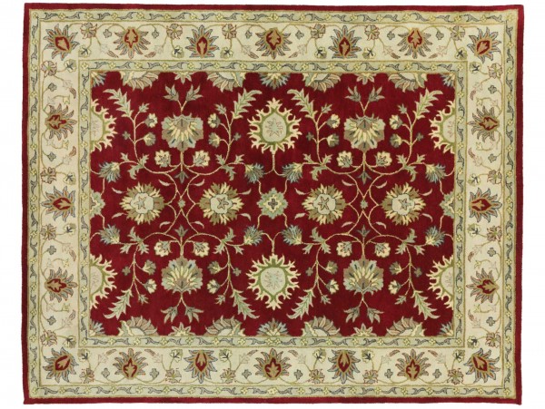 Handgefertigter Teppich 300x240 Handgetuftet Handarbeit 240x300 Rot Blumenmuster
