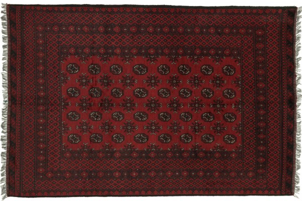 Afghan Aqcha 235x158 Handgeknüpft Teppich 160x240 Braun Geometrisch Muster Kurzflor