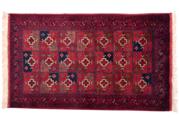 Afghan Belgique Khal Mohammadi 100x50 Handgeknüpft Teppich 50x100 Braun Geometrisch