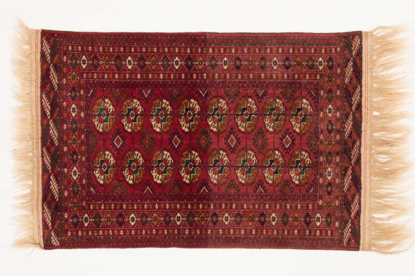 Kaukasus Buchara 120x81 Handgeknüpft Teppich 80x120 Beige Geometrisch Muster Kurzflor