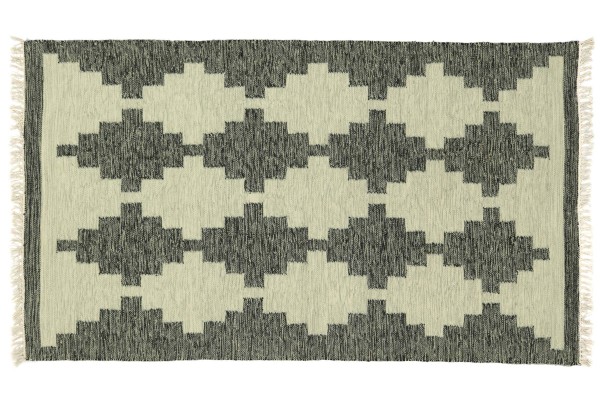 Kelim 180x120 Handgewebt Teppich 120x180 Grau Geometrisch Muster Handarbeit Orient