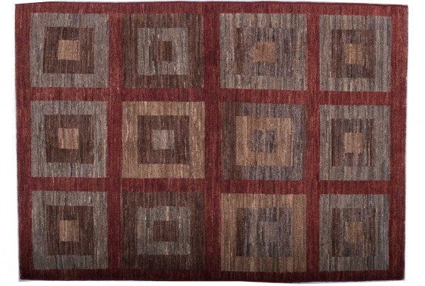 Afghan Modern Chobi Ziegler 160x112 Handgeknüpft Teppich 110x160 Rot Geometrisch Muster