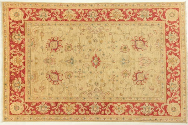 Afghan Chobi Ziegler 246x161 Handgeknüpft Teppich 160x250 Beige Orientalisch Kurzflor