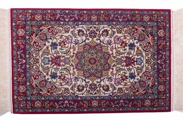 Perser Isfahan 107x70 Handgeknüpft Teppich 70x110 Mehrfarbig Orientalisch Kurzflor