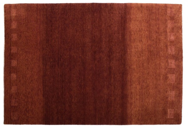 Loribaft Silk Touch 203x138 Handgeknüpft Teppich 140x200 Braun Orientalisch Kurzflor