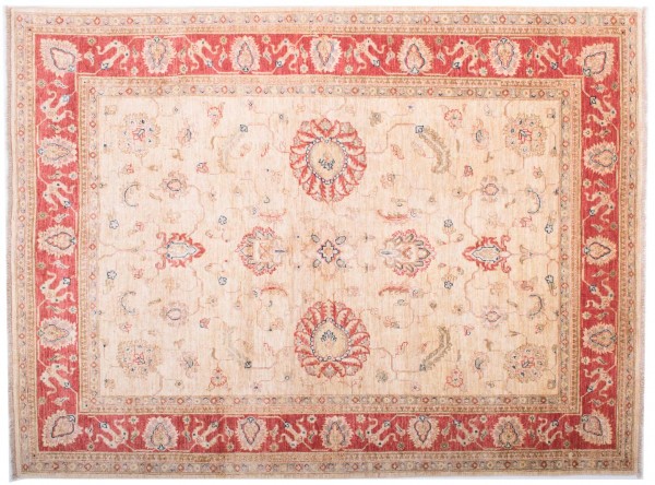 Afghan Chobi Ziegler Fein 202x152 Handgeknüpft Teppich 150x200 Beige Blumenmuster