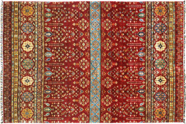 Afghan Ziegler Ariana Baum 306x206 Handgeknüpft Orientteppich 210x310 Rot Floral Wolle