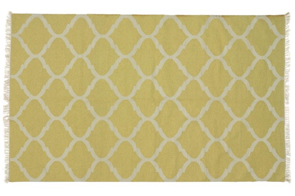 Kelim 270x170 Handgewebt Teppich 170x270 Gelb Ornamente Handarbeit Orient Zimmer