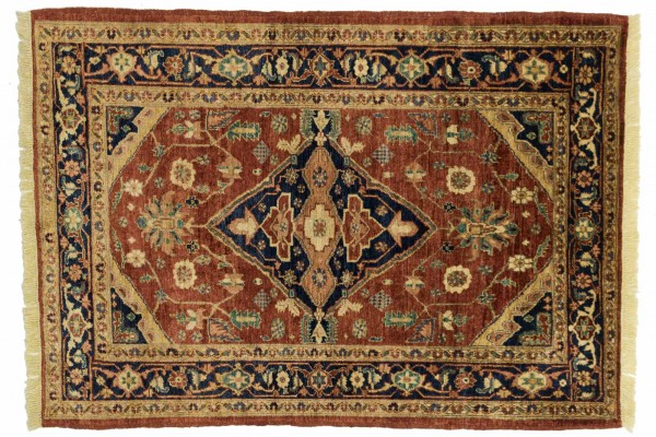 Afghan Chobi Ziegler 170x118 Handgeknüpft Teppich 120x170 Rot Orientalisch Kurzflor