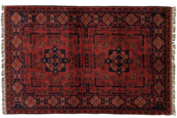 Afghan Khal Mohammadi 121x80 Handgeknüpft Teppich 80x120 Braun Geometrisch Muster