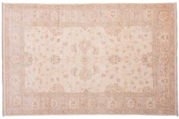 Afghan Chobi Ziegler 190x124 Handgeknüpft Teppich 120x190 Beige Orientalisch Kurzflor