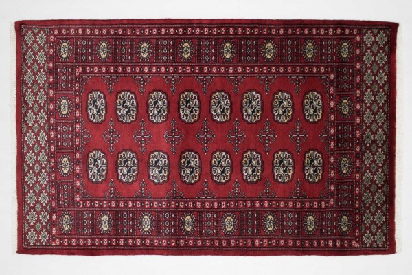 Pakistan Silk Touch 152x94 Handgeknüpft Teppich 90x150 Rot Orientalisch Kurzflor Orient