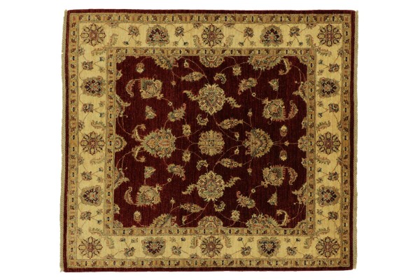 Afghan Chobi Ziegler 154x154 Handgeknüpft Teppich 150x150 Quadratisch Rot Floral