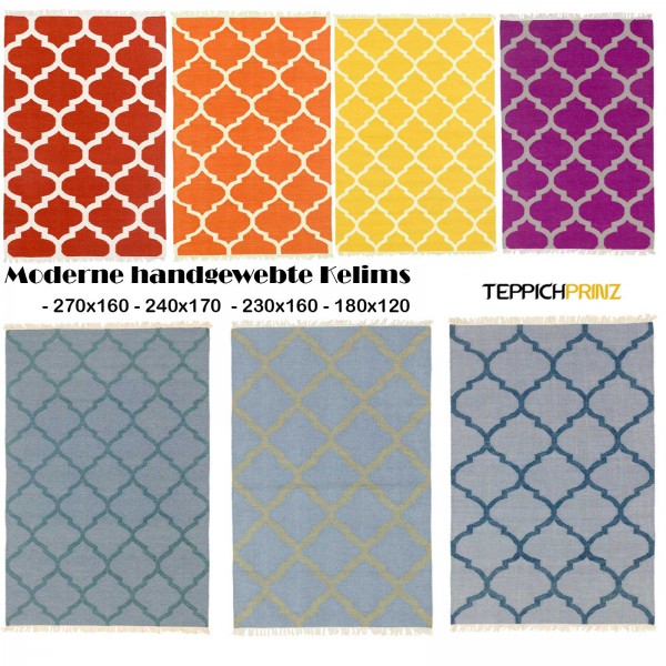 Kelim Teppich 120x180 160x230 170x270 Handgewebt versch Farben Marokkanische Muster