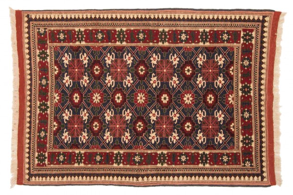 Afghan Chapabaft 180x136 Handgeknüpft Teppich 140x180 Mehrfarbig Orientalisch Kurzflor