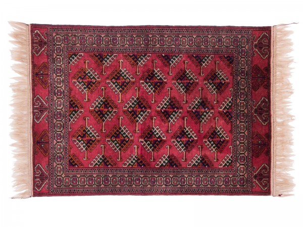 Kaukasus Buchara 147x103 Handgeknüpft Teppich 100x150 Rot Geometrisch Muster Kurzflor