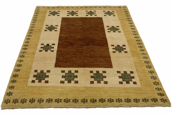 Afghan Modern Chobi Ziegler 206x159 Handgeknüpft Teppich 160x210 Mehrfarbig Geometrisch