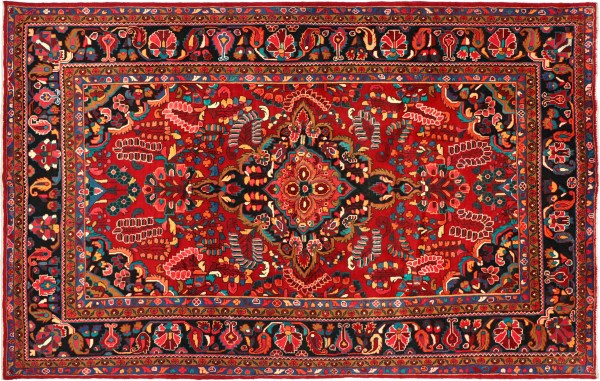 Perser Teppich 330x234 Handgeknüpft Orientteppich 230x330 Rot Medaillon Wolle Kurzflor