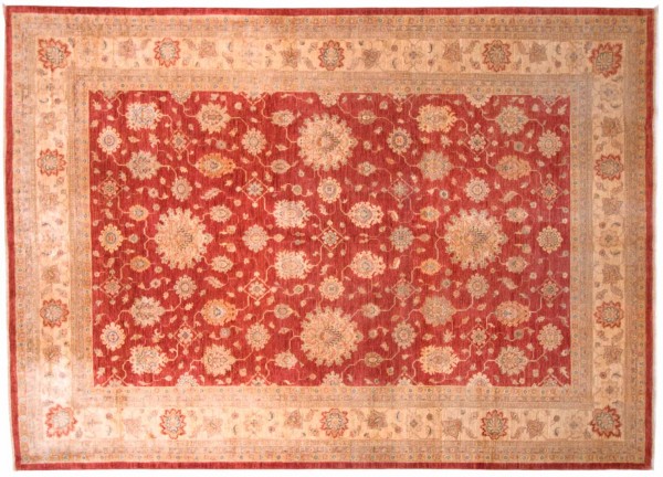 Afghan Chobi Ziegler Fein 345x248 Handgeknüpft Teppich 250x350 Beige Blumenmuster