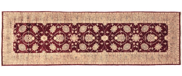 Afghan Chobi Ziegler 266x89 Handgeknüpft Teppich 90x270 Läufer Rot Orientalisch