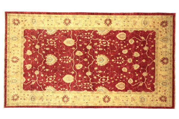 Afghan Chobi Ziegler 323x207 Handgeknüpft Teppich 210x320 Rot Floral Kurzflor Orient
