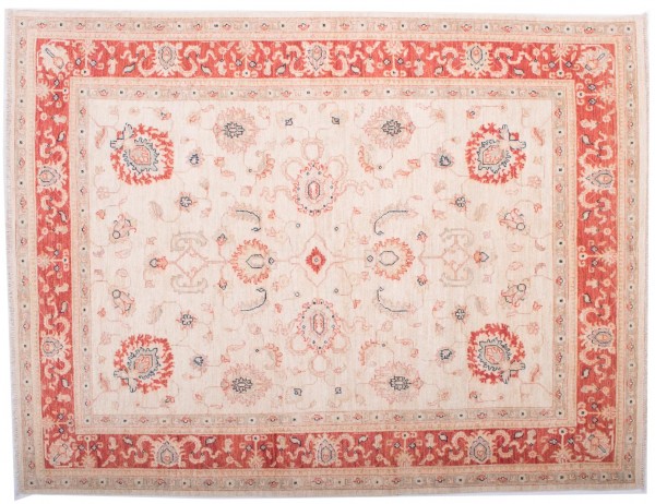 Afghan Chobi Ziegler Fein 199x152 Handgeknüpft Teppich 150x200 Beige Blumenmuster