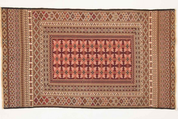 Afghan Mushwani Kelim 196x111 Handgewebt Teppich 110x200 Mehrfarbig Geometrisch Muster