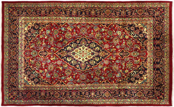 Perser Teppich 285x198 Handgeknüpft Orientteppich 200x290 Rot Spiegelmuster Wolle