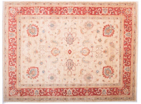 Afghan Chobi Ziegler Fein 196x147 Handgeknüpft Teppich 150x200 Beige Blumenmuster