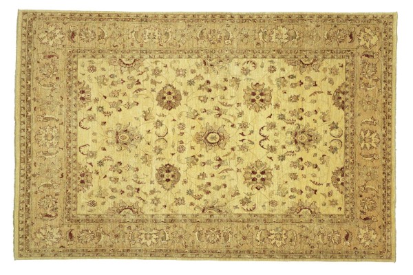 Afghan Chobi Ziegler 290x214 Handgeknüpft Teppich 210x290 Beige Floral Kurzflor Orient