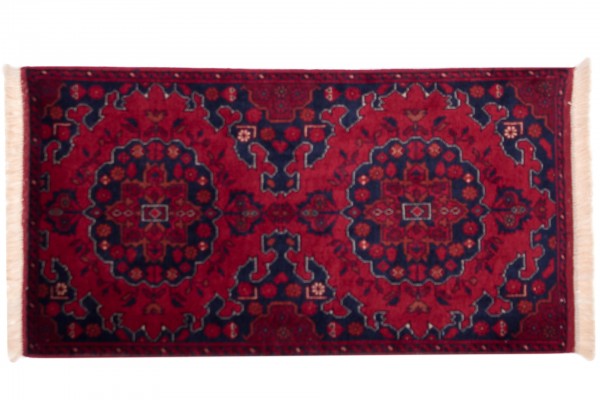 Afghan Belgique Khal Mohammadi 100x50 Handgeknüpft Teppich 50x100 Braun Geometrisch