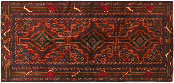 Afghan Belutsch Baluch 175x135 Handgeknüpft Orientteppich 140x180 Braun Geometrisch