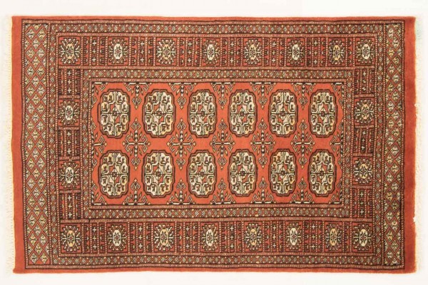 Pakistan Silk Touch 120x75 Handgeknüpft Teppich 80x120 Orange Orientalisch Kurzflor