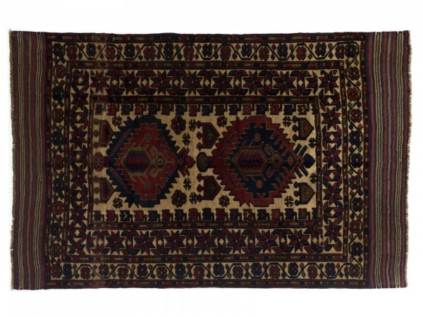 Afghan Gol Barjasta 186x119 Handgewebt Teppich 120x190 Mehrfarbig Blumenmuster