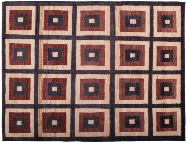 Afghan Modern Chobi Ziegler 194x149 Handgeknüpft Teppich 150x190 Braun Geometrisch
