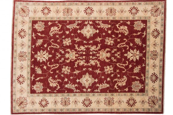 Afghan Chobi Ziegler 198x148 Handgeknüpft Teppich 150x200 Rot Orientalisch Kurzflor