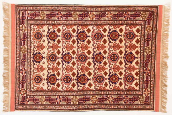 Afghan Mauri Kabul 151x113 Handgeknüpft Teppich 110x150 Orange Geometrisch Muster