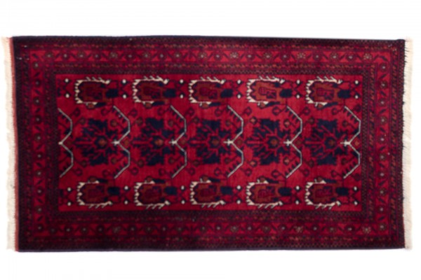 Afghan Belgique Khal Mohammadi 100x50 Handgeknüpft Teppich 50x100 Braun Geometrisch