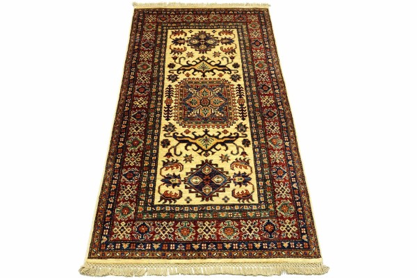 Afghan Kazak Fein 163x97 Handgeknüpft Orientteppich 100x160 Beige Umrandung Wolle
