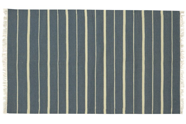 Kelim 180x120 Handgewebt Teppich 120x180 Blau Gestreift Handarbeit Orient Zimmer