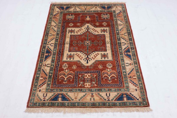 Afghan Chobi Ziegler 152x100 Handgeknüpft Teppich 100x150 Rot Geometrisch Muster